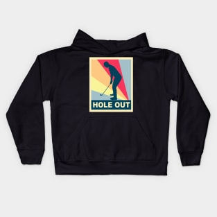 hole out of golf retro Kids Hoodie